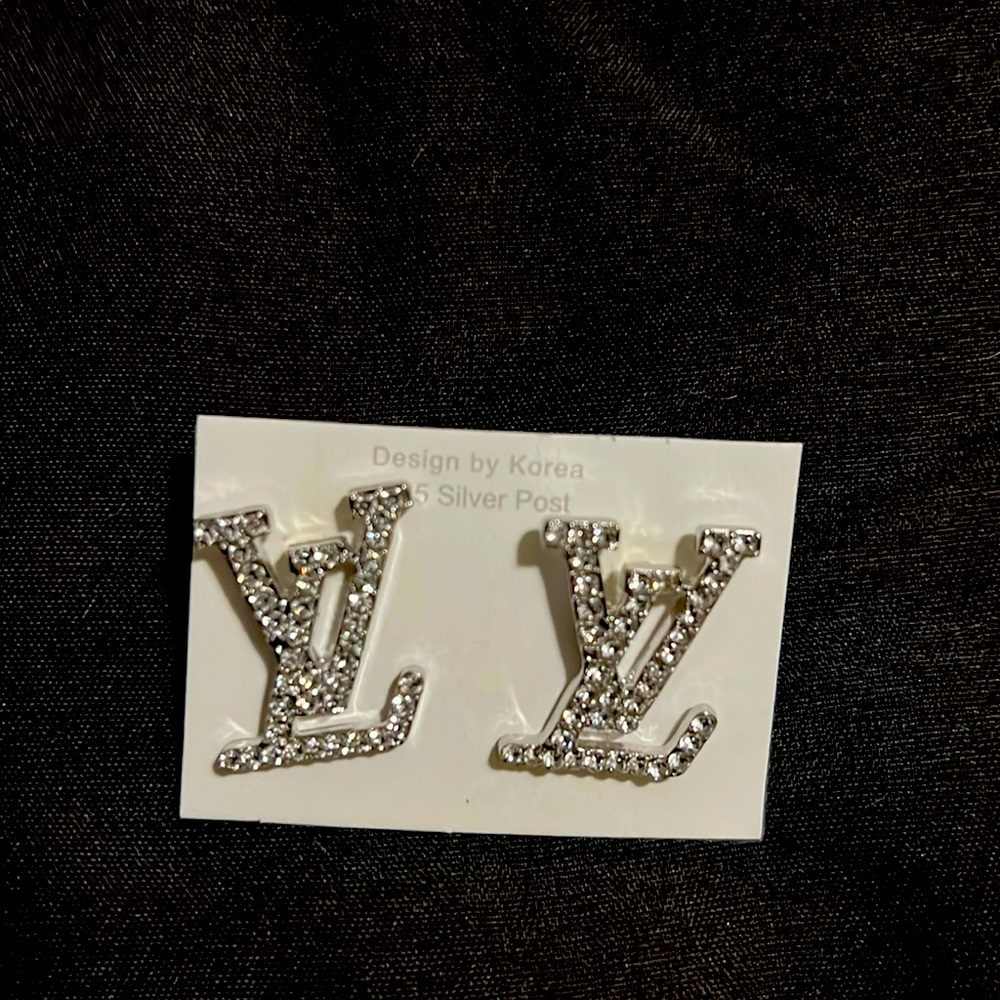 L V initial earrings (for pierced) ears, New